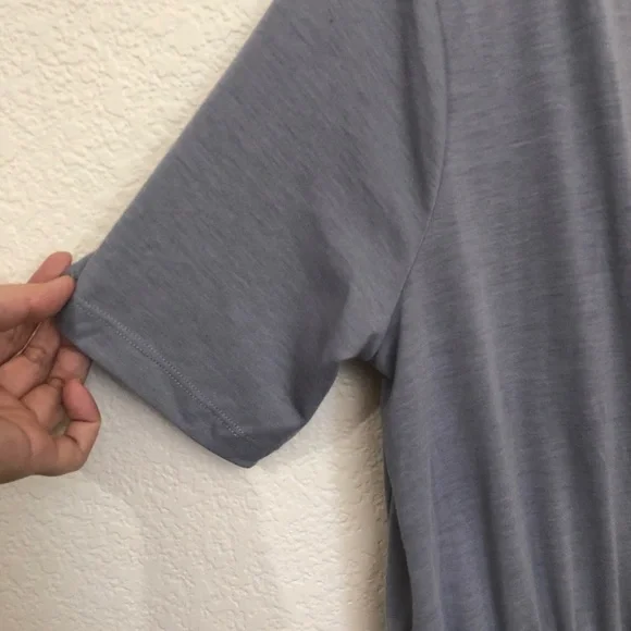 AS U WISH Medium Layered Belted Dress Colorblock Black Gray Short Sleeve NWOT - Picture 4 of 16